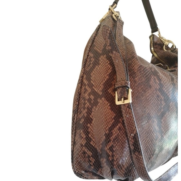 G.I.LI. Got It Love It Animal Print Slouchy Python Brown Black HOBO Tote Bag - Picture 4 of 11